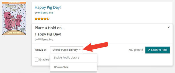 Screenshot of the location selection function in the library catalog Screenshot of the location selection function in the library catalog