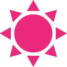 Icon of a pink sun Icon of a pink sun