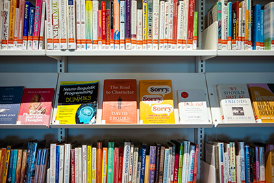 close up of books in our Self-Help collection