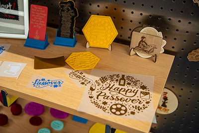 Close up of stickers and creations made for Passover