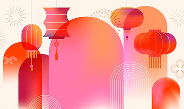 illustration of Chinese lanterns