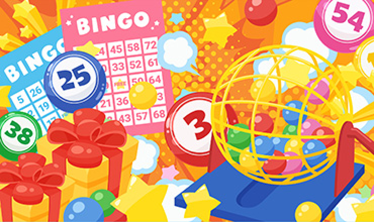 colorful bingo cards and balls