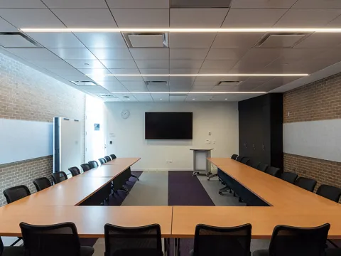 The Cosmos Room can seat groups of up to 30 people depending on layout.