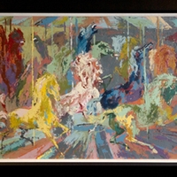 Abstract art of a carousel